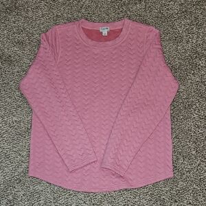 J. Crew Pink Textured Long Sleeve Top